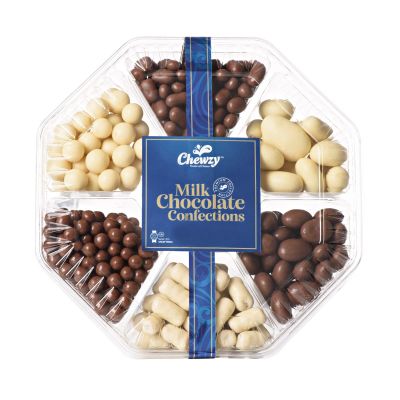 Chewzy Premium Collection - Gourmet Kosher Sectional Platter, Hand-Crafted Assortment Platter for Purim Mishloach Manos, Birthday, Gift Basket, Events and Parties (Milk Chocolate Confections)