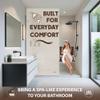 Folding Shower Seat Wall Mounted with Back | 500 lbs Maximum Load Capacity | ADA Compliant Safety Assist Teak Shower Seat for Seniors, Handicapped, and Children | 304 Stainless Steel Frame | 18 x 16 view 2