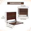 Folding Shower Seat Wall Mounted with Back | 500 lbs Maximum Load Capacity | ADA Compliant Safety Assist Teak Shower Seat for Seniors, Handicapped, and Children | 304 Stainless Steel Frame | 18 x 16 view 4