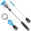 MOSOLAN 3-in-1 Stainless Steel Bottle Brush and Straw Cleaning Set, Long Handle Scrub Brush with Replaceable Head for Water Bottles, Glasswares, Mugs, Flasks, Tumblers, Vases, Flat Head view 2