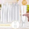 CHENGU 200 Pack Plastic Champagne Flutes, 5 oz Disposable Shatterproof Champagne Glasses Toasting Wine Glasses Cocktail Cups for Wedding, Parties, New Year's Eve for Celebration(Clear) view 2