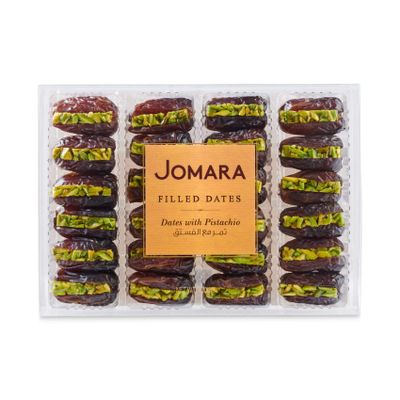 Jomara Organic Dates with Pistachio 14oz (400g) | Healthy Dried Fruit | Fiber and Antioxidants Natural Source | Vegan, Gluten Free, Paleo | (Pack of 1)