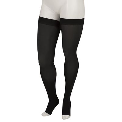 JUZO 20-30 mmHg, Basic, Thigh, OT, Silicone, Black, Size: V (4411AGSB10-V)