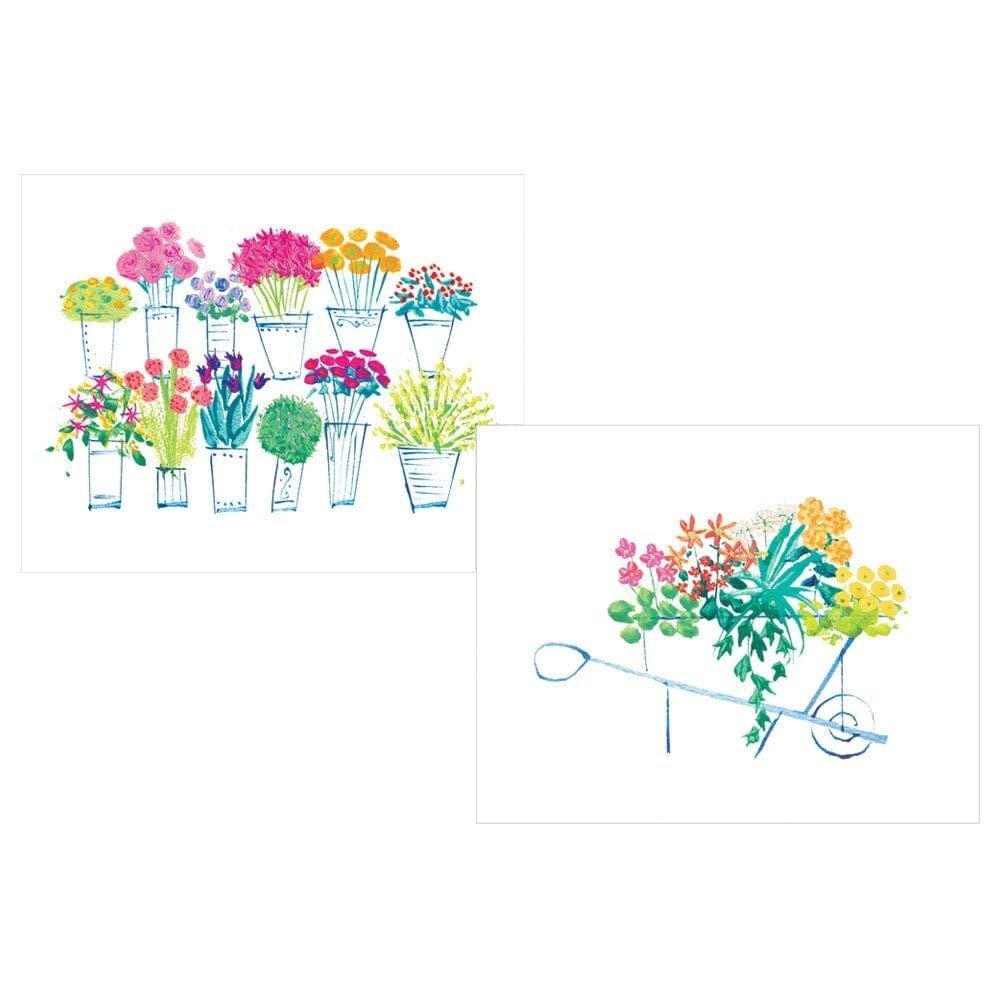 Caspari Flower Market Assorted Boxed Note Cards, 10 Note Cards & Envelopes