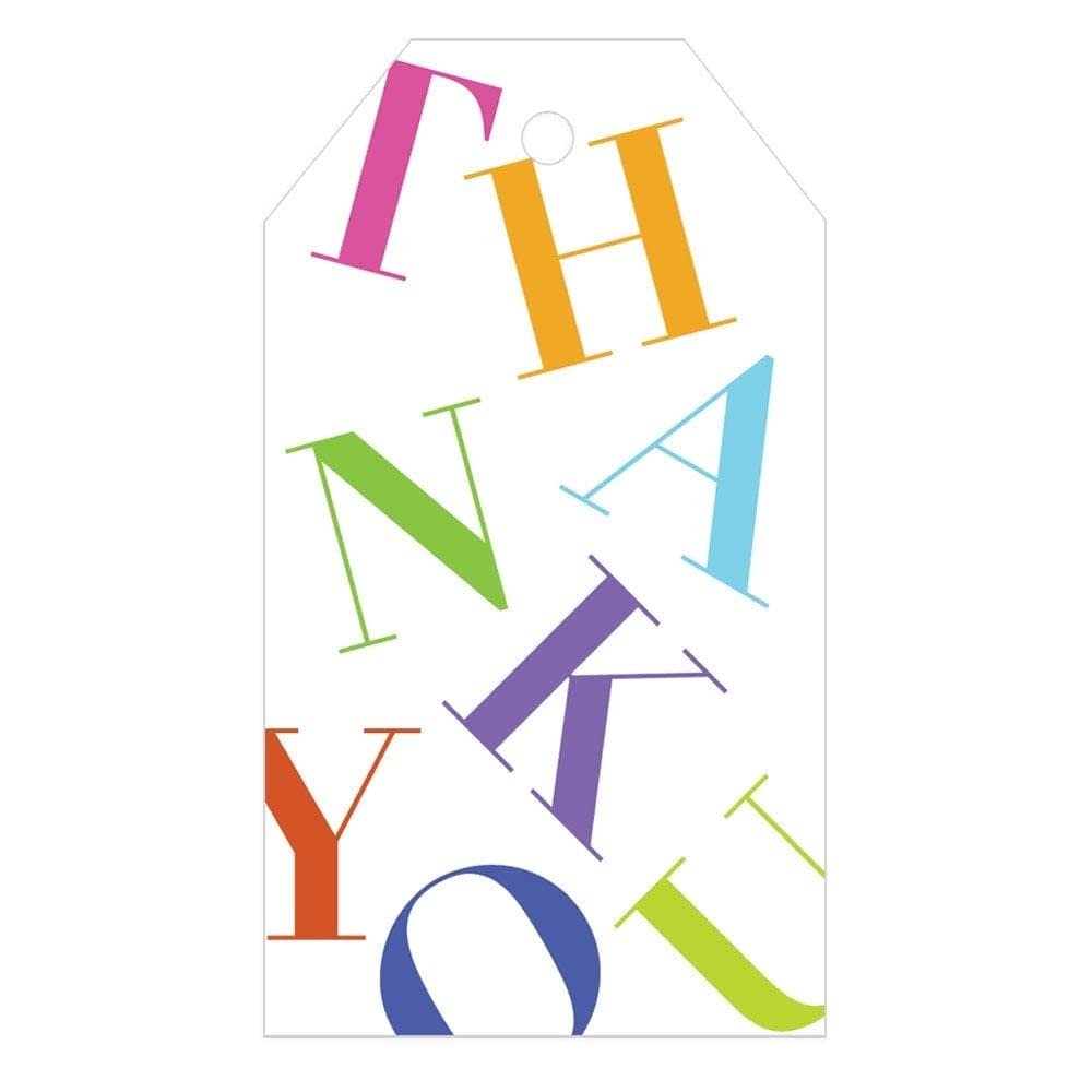 Caspari Tossed Thank You Classic Gift Tags, 10 Count