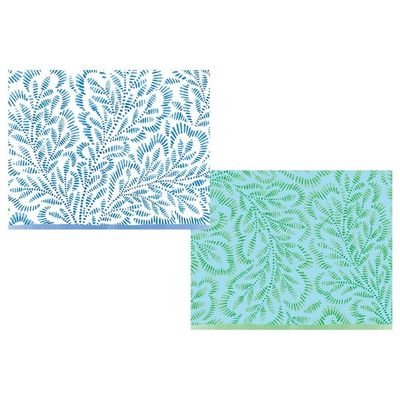 Caspari Block Print Leaves Assorted Boxed Note Cards, 10 Note Cards & Envelopes