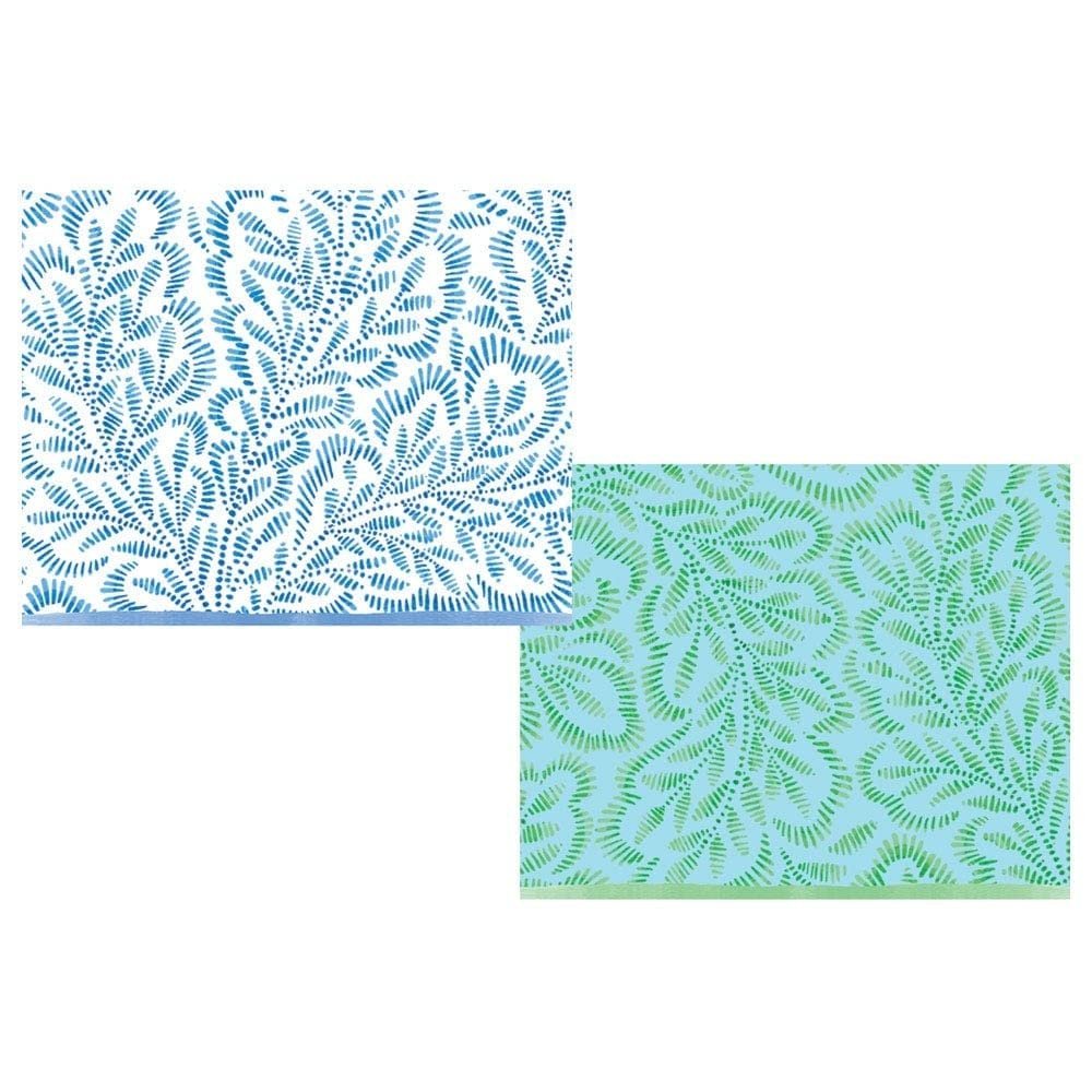 Caspari Block Print Leaves Assorted Boxed Note Cards, 10 Note Cards & Envelopes