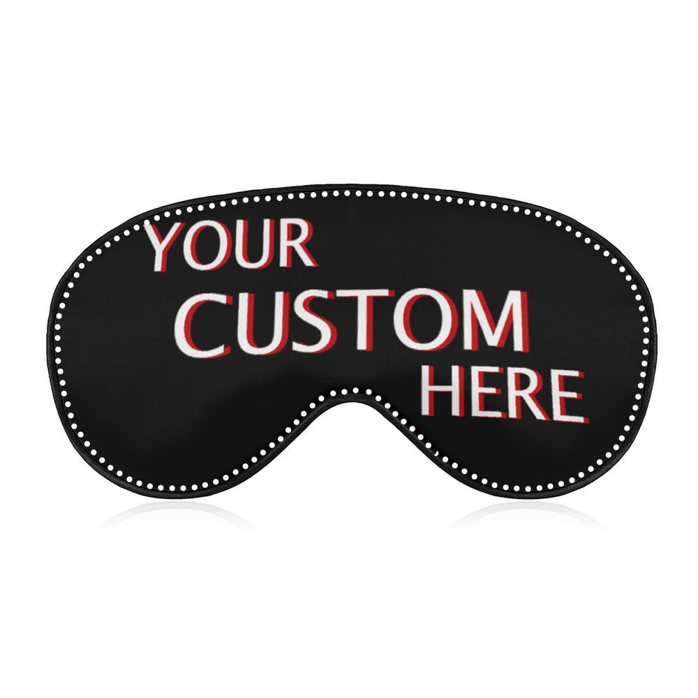Custom Eye Mask, Add Your Image Text Personalized Sleep Shade Soft Blindfold Eyemask Blackout Eye Cover with Adjustable Strap for Full Night's Sleep, Travel and Nap