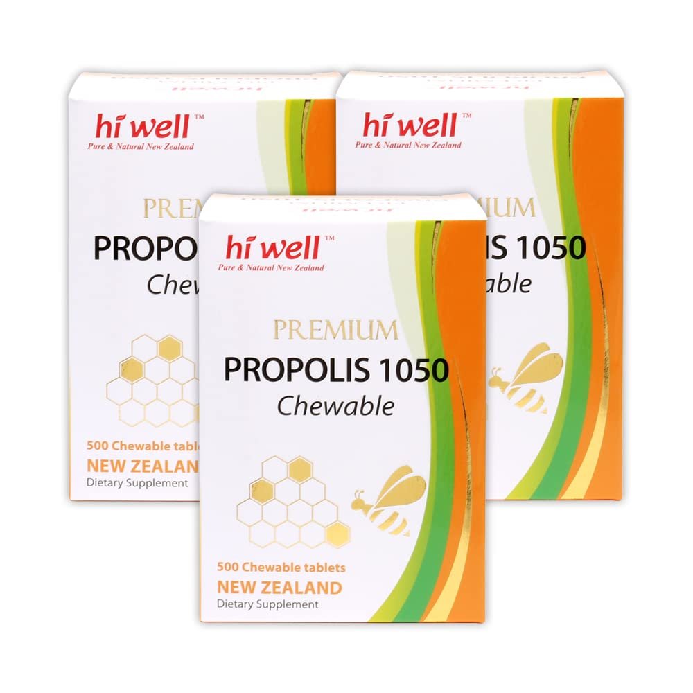(Pack of 3) Hi Well Premium Propolis 1050 500Tablets