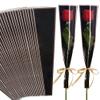 BEISHIDA 50 PCS Single Rose Sleeve Plastic Flower Wrapping Bags Cellophane Flower Sleeves for Florist Bouquet Supplies Mother's Day Valentine's Day (Black and Champagne) view 1
