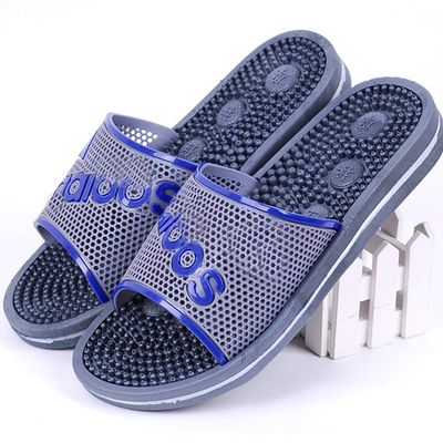 GHYUB Massage Slippers Foot Reflexology Non-Slip Shower Slide Shoes,Acupressure Massage Sandals Foot Massage to Reduce Foot Pain, Promote Blood Circulation Foot Care (Color : Blue, Size : EUR43)