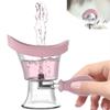 Eye Wash Cup,Eye Wash Cleaner Kit Silicon Manual Air Pressure Eye Cleaning Cup Tool Effective Eye Rinse Clean Dust Makeup Irritants,Transparent with Storage Container Eye Cup Soothing Tired Eyes(Pink) view 1