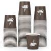 LITOPAK 500 Pack 4 oz Paper Cups, Brown Disposable Hot Coffee Cups for Party, Picnic, Travel, and Events view 1