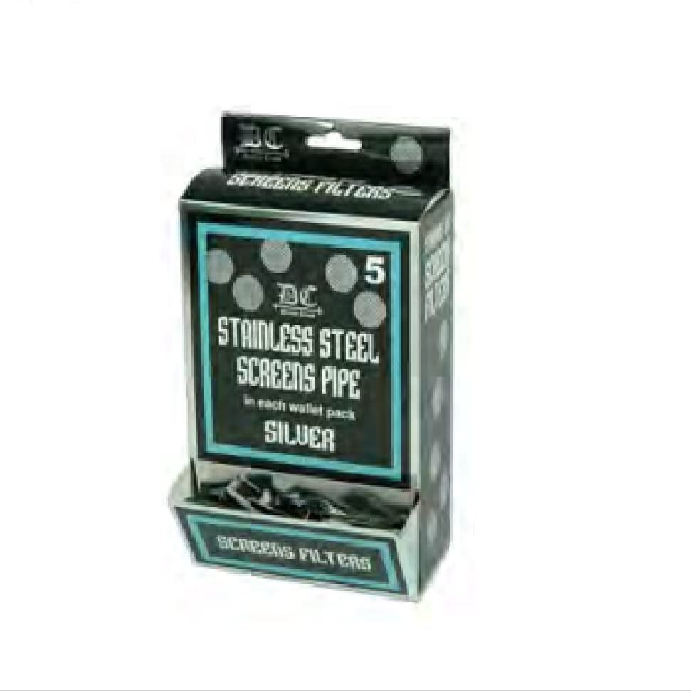 Double Cross Stainless Steel Screens Pipe 5ct Wallet Pack Silver 5 Packs of 100 Screens Filters
