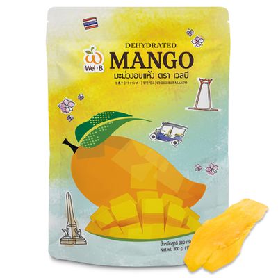 Wel-B Freeze Dried Fruit Snack, Fresh Mango Freeze Dried to a Crispy Texture While Retaining Natural Flavor and Nutrition, Great Snacks for Kids and Adults, No Added Sugar or Preservatives (6 Bags, 75g Each)