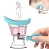 Eye Wash Cup,Eye Wash Cleaner Kit Silicon Manual Air Pressure Eye Cleaning Cup Tool Effective Eye Rinse Clean Dust Makeup Irritants,Transparent with Storage Container Eye Cup Soothing Tired Eyes(Blue) view 1