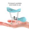 Eye Wash Cup,Eye Wash Cleaner Kit Silicon Manual Air Pressure Eye Cleaning Cup Tool Effective Eye Rinse Clean Dust Makeup Irritants,Transparent with Storage Container Eye Cup Soothing Tired Eyes(Blue) view 4