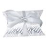 Aokbean 100 Pack Mini Pillow Candy Box Small Gift Boxes with 50 Yards Ribbon for Christmas Wedding Party Favor Gift, Jewelry or Soap Packaging (Silver Stripes) view 1