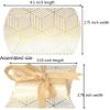Aokbean 100 Pack Mini Pillow Candy Box Small Gift Boxes with 50 Yards Ribbon for Christmas Wedding Party Favor Gift, Jewelry or Soap Packaging (Gold Stripes) view 2