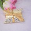 Aokbean 100 Pack Mini Pillow Candy Box Small Gift Boxes with 50 Yards Ribbon for Christmas Wedding Party Favor Gift, Jewelry or Soap Packaging (Gold Stripes) view 4