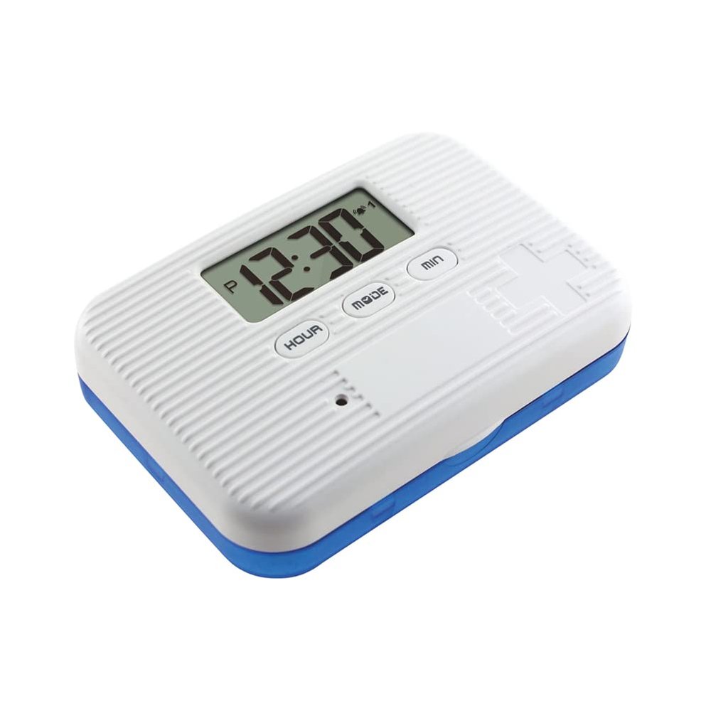 Automatic Pill Dispenser, Electronic Pill Boxes, Easy-Read LCD Display, 6 Compartments Digital Pill Reminder, Outdoor Portable Mini Pill Box with Alarm