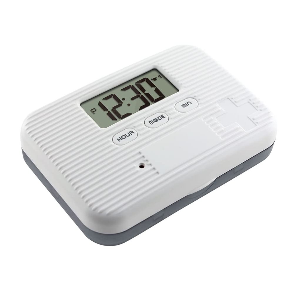 Automatic Pill Dispenser, Electronic Pill Boxes, Easy-Read LCD Display, 6 Compartments Digital Pill Reminder, Outdoor Portable Mini Pill Box with Alarm
