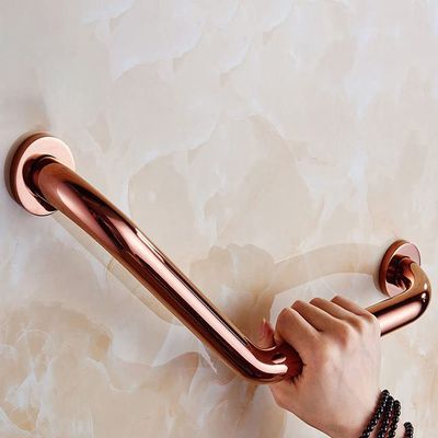 135 Angled Grab Bars for Bathtubs and Showers,Wall-Mounted 18in Bathroom Safety Grab Bar Hand Support Rail Copper Handrails,Support Handicap Grab Bars for Elderly,Pregnant Woman ( Color : Rose Gold )