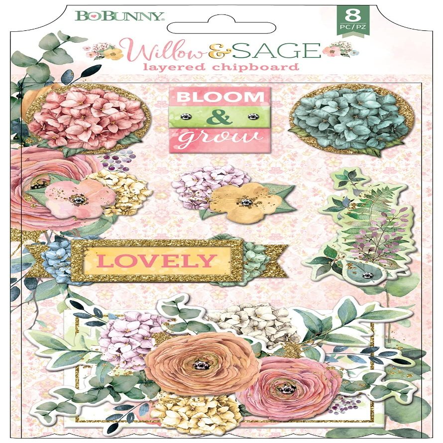 BoBunny Willow & SAGE STCKRS Layered, Multi