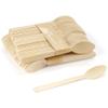Bulk Pack Natural Dinner Party Catering Bamboo Veneer Utensil - Spoons - 100pcs view 1