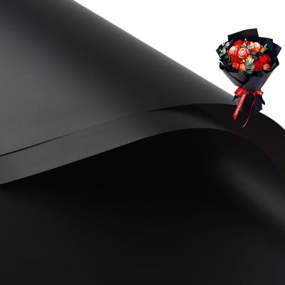 20 Pcs Double Sided Color Flower Wrapping Paper,Waterproof Valentine's Day Bouquet Wrapping Paper 23x23Inch Used for DIY Crafts, Gift Packaging, Flower Shop Bouquet Packaging (Black)