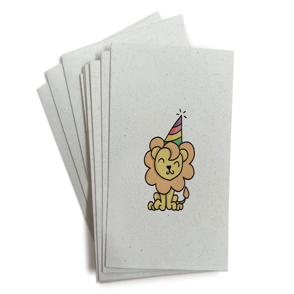 Sugartown Greetings Party Animals Birthday Cards - 24 Lion Note Cards with Envelopes - Birthday Thank You Cards for Kids