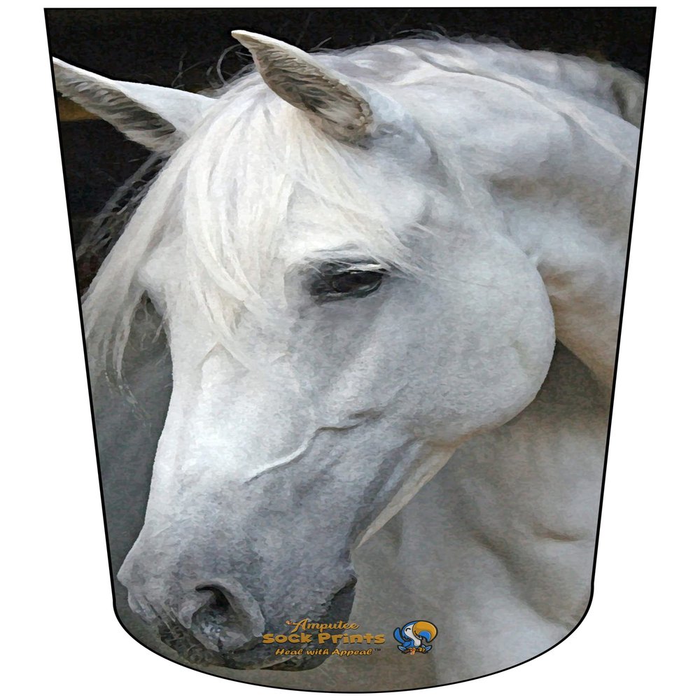 Amputee Sock BTKA, "Horse Headshot V2", 3PLY Residual Wound, Over Shrinker Sock