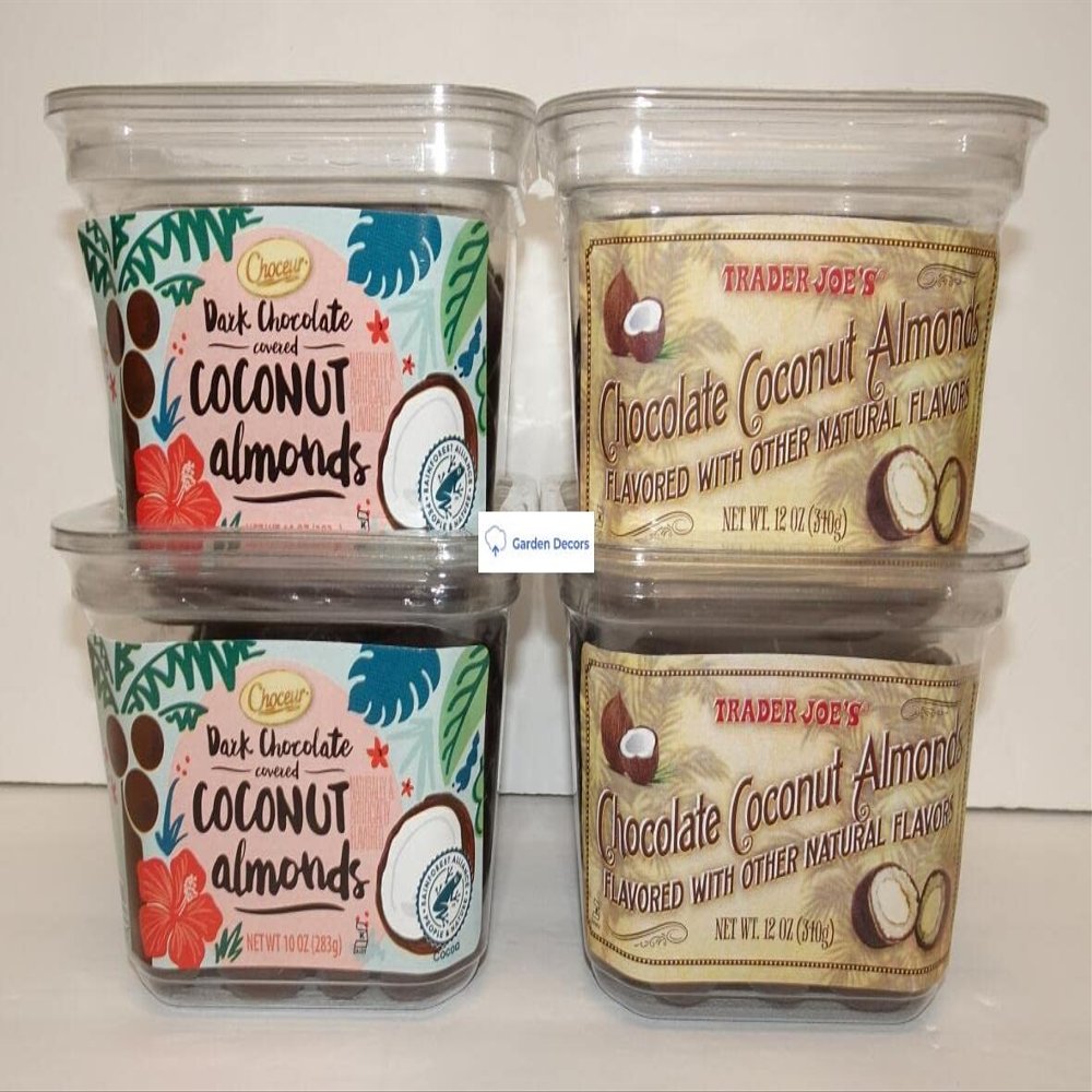 Choceur & Trader Joes Dark Chocolate Covered Coconut Almonds (Four Containers)