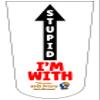 Amputee Sock BTKA, "im with Stupid V1", 3PLY Residual Wound, Over Shrinker Sock view 1