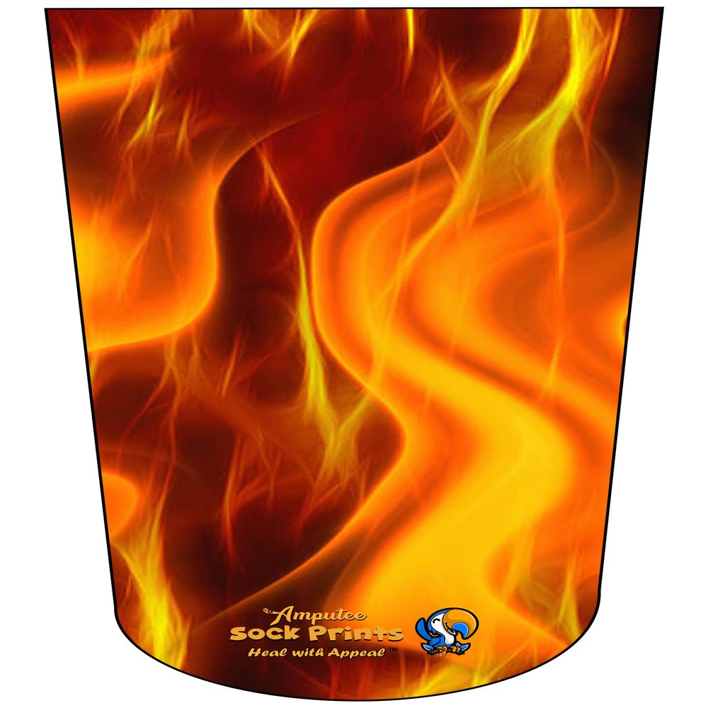 Amputee Sock BTKA, Flames V1", 3PLY Residual Wound, Over Shrinker Sock