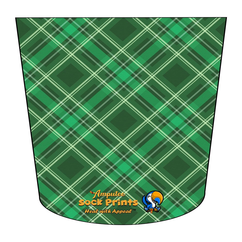 Amputee Sock ATKA, "Tartan V3", 3PLY Residual Wound, Over Shrinker Sock