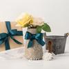 Ribbli Double Faced Teal Ribbon,1 x Continuous 25 Yards,Use for Bows Bouquet,Gift Wrapping,Floral Arrangement view 3