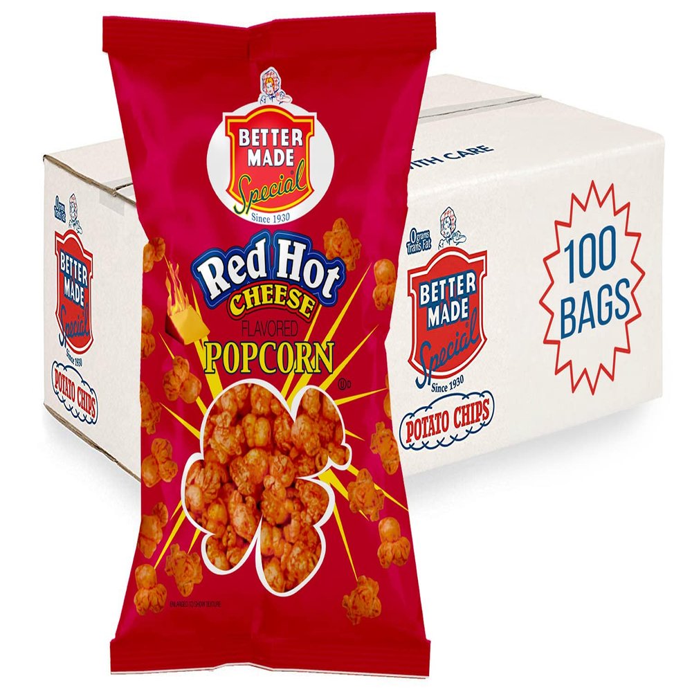 BetterMade Special Flavored Popcorn .625oz Bags (100 Pack) (RED HOT CHEESE)