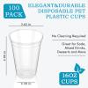 Turbo Bee 100 Pack 16 OZ Clear Plastic Cups, Disposable Crystal Plastic Party Cups for Iced Coffee, Smoothie, Slurpee, or Any Cold Drinks view 3