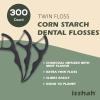 Natural Dental Floss Picks (300 Count) - Kraft Paper Box Packaging, Plant Based, PETA Approved Vegan, Eco Friendly, Sustainable Dental Flossers - Twin Floss (Charcoal) view 2