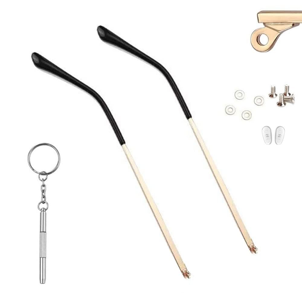 Metal Glasses Replacement Temple Eyeglass Arms Legs Glasses Repair Kit Universal with Screws and Screwdriver