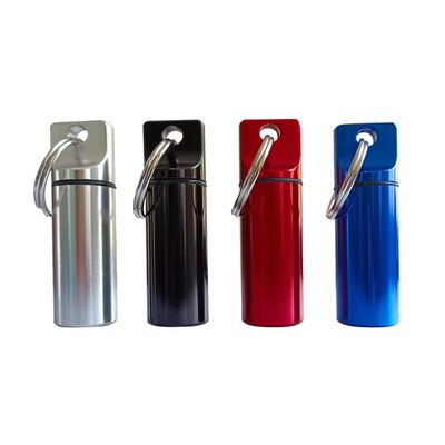 4 Packs Aluminum Pill Box Case and Designed Earplugs Storage (red,Black,Silver and Blue)