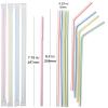ALINK 500 Counts Striped Flexible Drinking Straws, Individually Wrapped Plastic Disposable Bendy Straws - 7.75" x 0.23" view 2