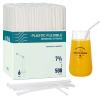 ALINK 500 Count White Flexible Drinking Straws, Individually Wrapped Plastic Disposable Bendy Straws - 7.75" x 0.23" view 1