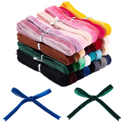 NBEADS 60 Yds3/8" Single Face Velvet Ribbon, 30 Colors Satin Ribbon Polyester Velvet Ribbon Chocker Ribbon for Wedding Gift Wrapping Hair Bows Home Christmas Decoration