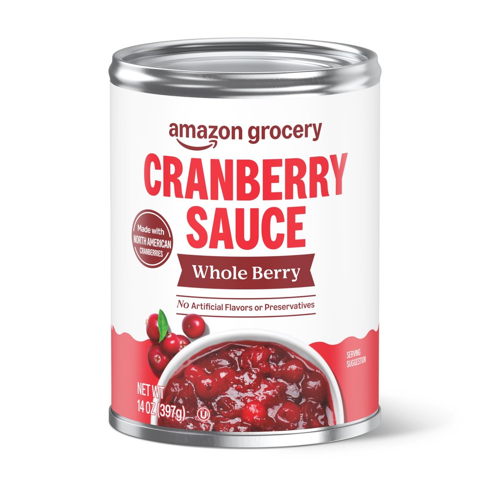 Amazon Grocery, Whole Berry Cranberry Sauce, 14 oz (Previously Amazon Fresh, Packaging May Vary)