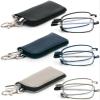 3 Pack Folding Reading Glasses with Keychain Compact Bags Women Men Blue Light Blocking Spring Hinge Portable Pocket Readers,Black Grey and Blue 2.0 view 1