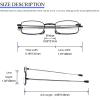 3 Pack Folding Reading Glasses with Keychain Compact Bags Women Men Blue Light Blocking Spring Hinge Portable Pocket Readers,Black Blue and Red 2.0 view 4