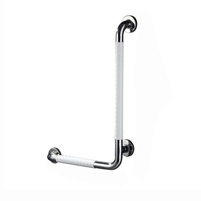 19*27in L-shape Grab Bars for Bathtubs and Showers,Stainless Steel Vertical Angle Grab Bars ,Wall Mount Anti Slip Handicap Bathroom Handrails for Pregnant Woman,Seniors ( Color : White , Size : Left )