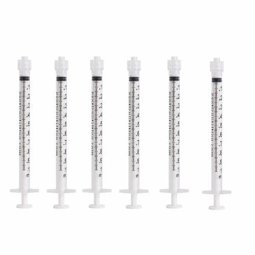 Wonder O-ring Syringe - 1 ml Luer-Tip Syringe -Silicone Sterile Silicone O-ring Syringes for Handfeeding Animals, Administering Supplements, Measuring Liquids and More (6 pack)